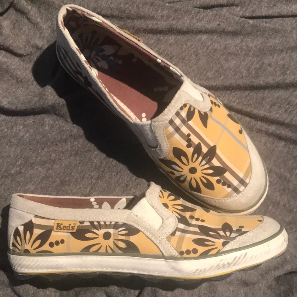 Keds slip on sneakers floral pattern size ladies 7